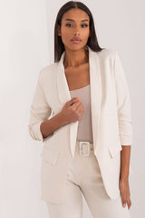 Elegant smooth uniform fabric blazer