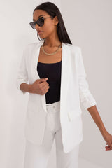 Elegant smooth uniform fabric blazer