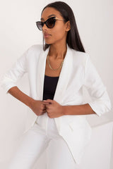 Elegant smooth uniform fabric blazer