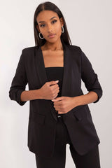 Elegant smooth uniform fabric blazer