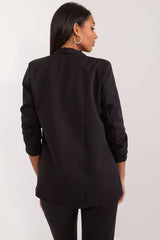 Elegant smooth uniform fabric blazer