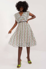 Pleated flared cut summer dress