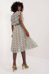 Pleated flared cut summer dress