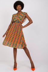 Pleated flared cut summer dress