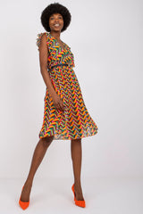 Pleated flared cut summer dress