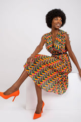 Pleated flared cut summer dress