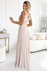 Elegant sensual slit evening dress