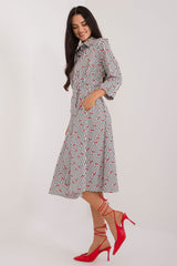 3/4 Sleeves flared cut shirt day dress