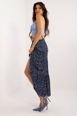 Long floral print maxi skirt