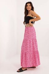 Long floral print maxi skirt