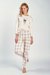 3/4 sleeve blouse and long pants pyjama set