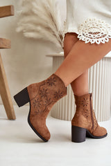 Elegant column ankle heel boots