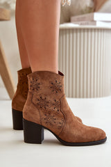 Elegant column ankle heel boots