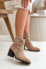 Elegant column ankle heel boots