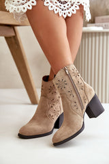 Elegant column ankle heel boots