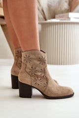 Elegant column ankle heel boots