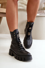 Women's ankle boots with fashionable buckles