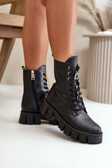 Women's ankle boots with fashionable buckles