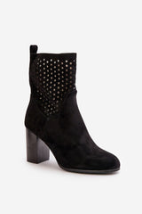 Women's ankle boots with a lacy upper