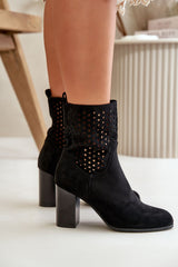 Women's ankle boots with a lacy upper