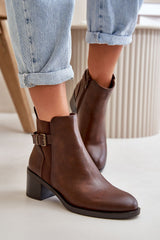 Women's heel ankle boots made of eco leather