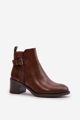 Women's heel ankle boots made of eco leather