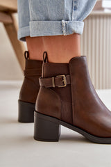 Women's heel ankle boots made of eco leather