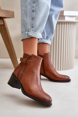 Women's heel ankle boots made of eco leather