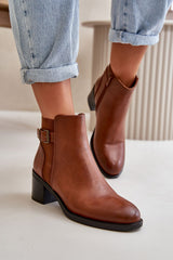 Women's heel ankle boots made of eco leather