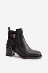 Women's heel ankle boots made of eco leather