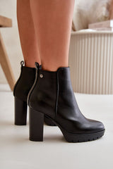 High heel eco leather boots