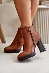 High heel eco leather boots