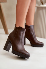 High heel eco leather boots