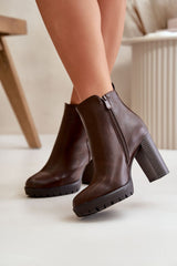 High heel eco leather boots