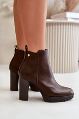 High heel eco leather boots