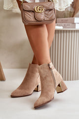 Elegant ankle heel boots