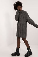 Daily varied texture turtleneck dress