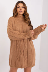 Daily varied texture turtleneck dress