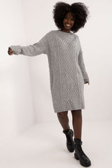 Daily long sleeves knee-length dress