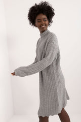 Mini knitted dress with a turtleneck