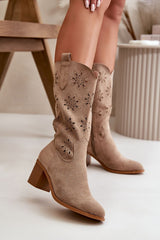 Open-work elegant design eco-suede Boots