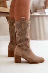 Open-work elegant design eco-suede Boots