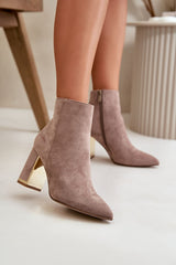 Pointed toe stable column heel boots