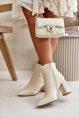 Pointed toe stable column heel boots