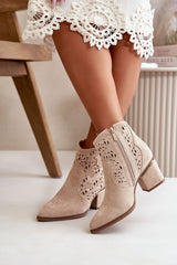 Low cowboy heel ankle boots