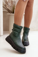 Buskin platform leather ankle boots