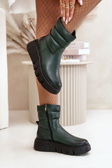 Buskin platform leather ankle boots