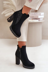 Women's ankle boots on a high heel