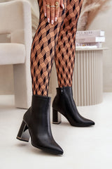 Pointed toe stable column heel boots