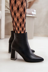 Pointed toe stable column heel boots